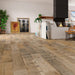 Canadian Standard SONO Eclipse Santa Fe flooring featuring 8-inch wide wood-look planks with realistic grain detail in a living room