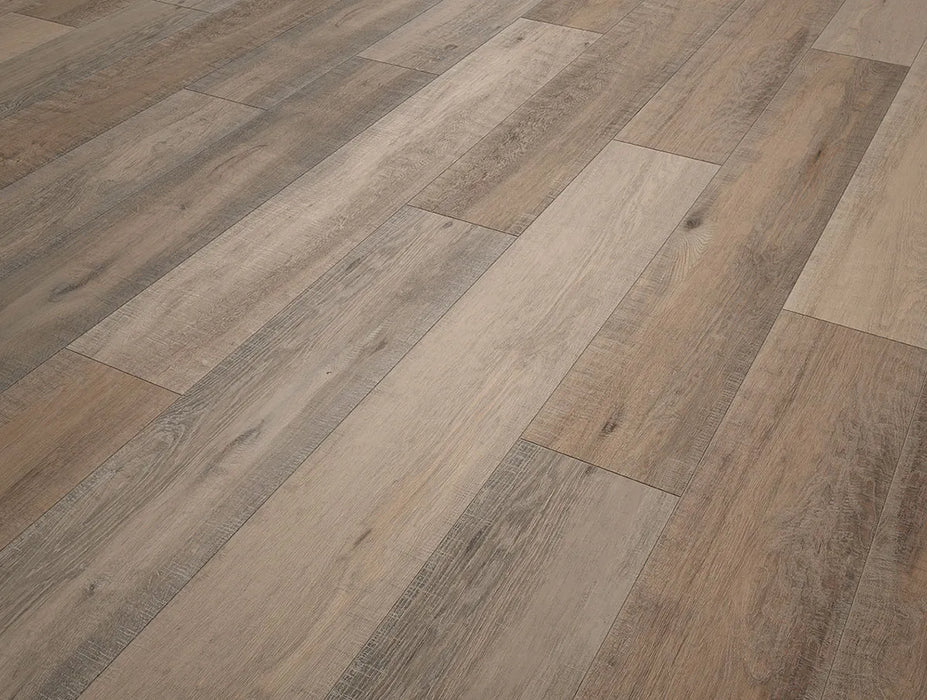 Canadian Standard SONO Eclipse Seawashed Oak flooring featuring 8-inch wide planks with natural oak-look grain detail closeup