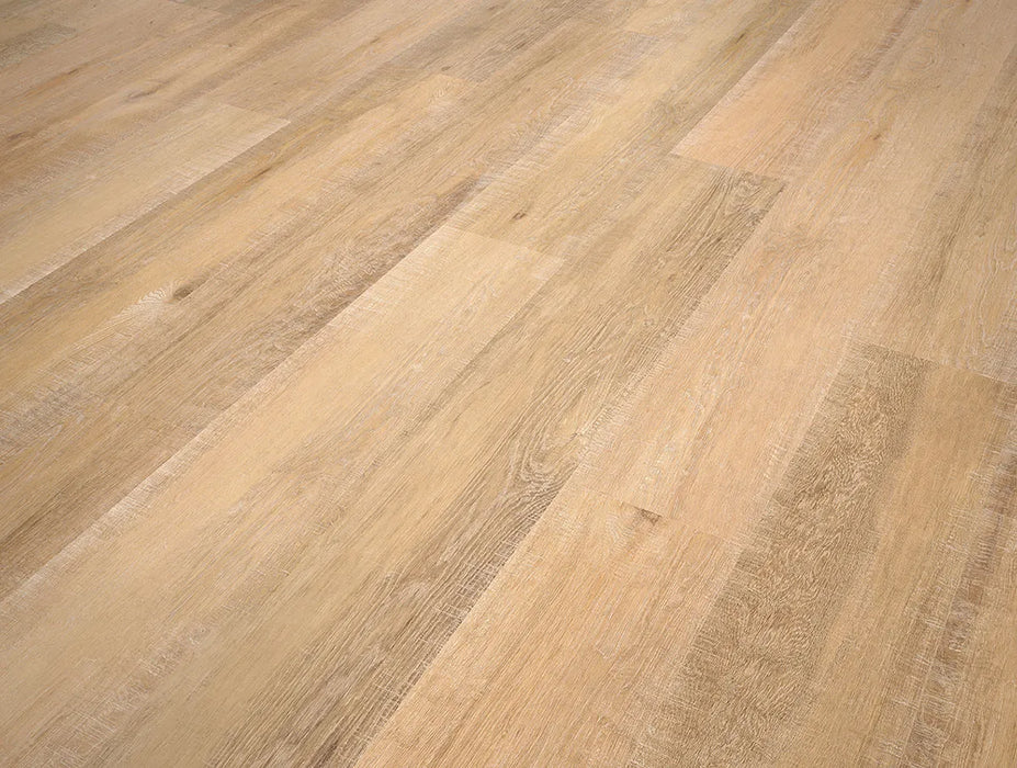 Canadian Standard SONO Eclipse Sunwashed Oak flooring featuring 8-inch wide planks with natural wood-look grain detailing detail closeup