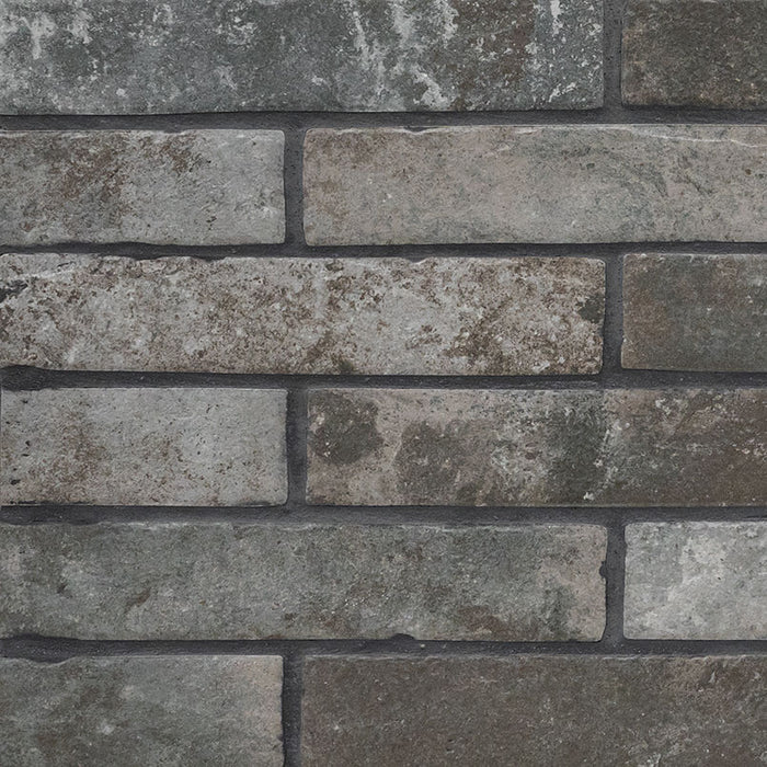 MSI Surfaces Brickstone Charcoal Brick 2" x 10" Matte Porcelain Wall Tile