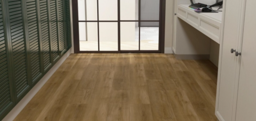 NAF AquaPlus Classic Bora Bora 7mm waterproof rigid core vinyl plank flooring with textured finish and click-lock installation applied in a room