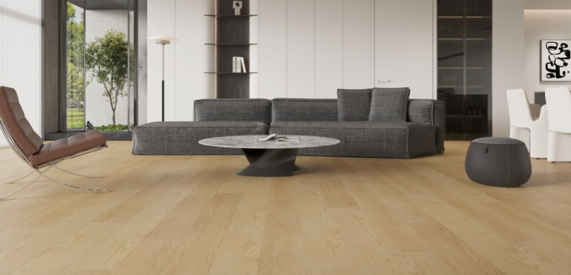 NAF AquaPlus Classic Fiji 7mm waterproof rigid core vinyl plank flooring with textured finish and click-lock installation applied in living room