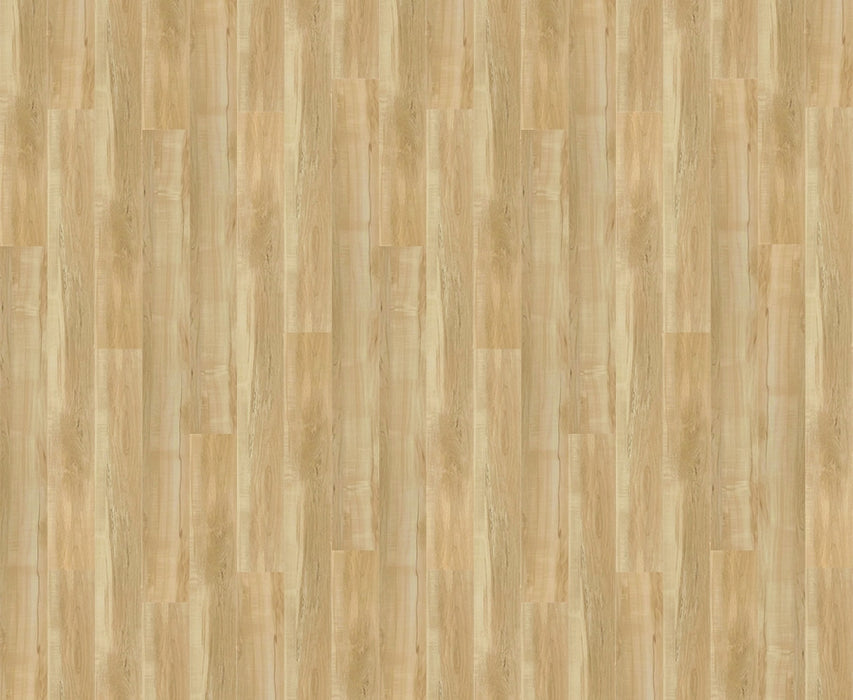 NAF AquaPlus Gold with Cork Amazon 7mm waterproof SPC vinyl plank flooring with textured wood grain and attached cork backing layout overview
