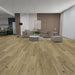 NAF AquaPlus Gold Yorkville 7mm waterproof rigid core vinyl plank flooring with realistic wood grain and deep-textured finish applied in a living room