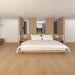 NAF AquaPlus Platinum London 9mm waterproof rigid core vinyl plank flooring with realistic wood grain and deep-textured finish in a bedroom