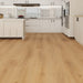 NAF AquaPlus Platinum Westminster 9mm waterproof rigid core vinyl plank flooring with realistic wood grain and deep-textured finish installed in a kitchen