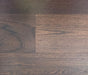 NAF Cacao Hickory engineered hardwood flooring with 7.5-inch wide planks, natural wood grain and a wirebrushed surface