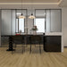 NAF Canyon Mist 14mm waterproof laminate flooring with 7.7-inch-wide planks and realistic 4D wood texture in a dining room