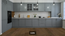 NAF Capri engineered maple hardwood flooring featuring 6.5-inch-wide planks, genuine maple grain, and a textured handscraped finish in a kitchen