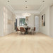 NAF Harbour Mist 14mm waterproof laminate flooring featuring 7.7-inch wood-look planks with a realistic 4D textured finish in a dining room