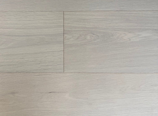 NAF Linen Oak European White Oak engineered hardwood flooring featuring 7.5-inch planks with natural grain and a wirebrushed surface