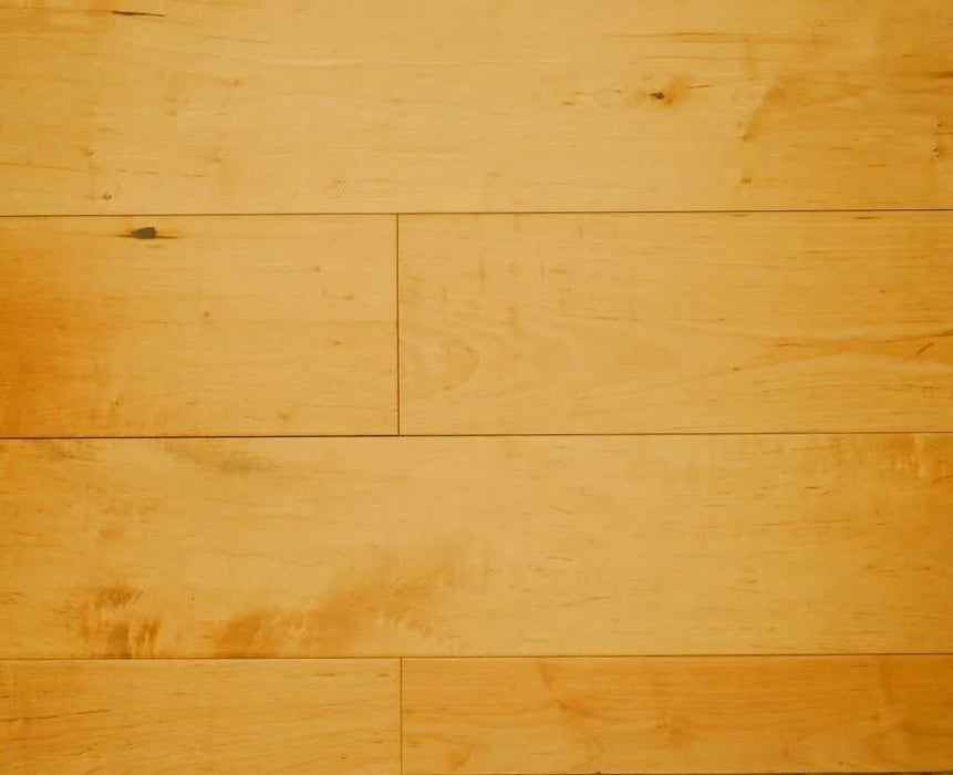 NAF Natural Maple engineered hardwood flooring featuring 6.5-inch planks with natural maple grain and a handscraped surface