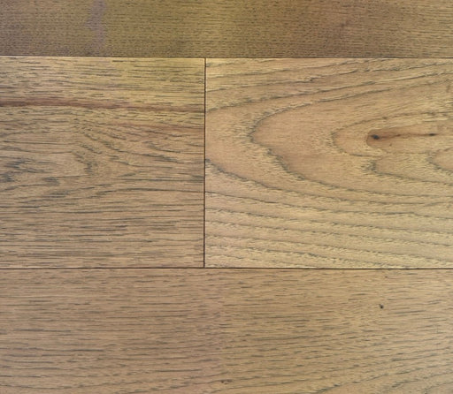 NAF Nutmeg Hickory engineered hardwood flooring with 7.5-inch wide planks, natural wood grain and a wirebrushed surface