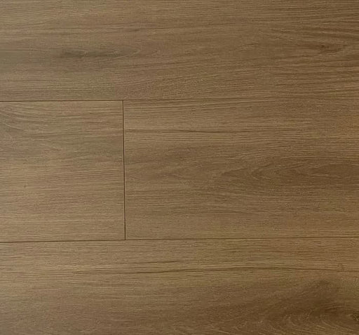 NAF Ontario 12mm waterproof laminate flooring featuring 7.7-inch-wide planks with a realistic wood-grain appearance
