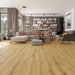 NAF Royal Rochester 8mm waterproof rigid core vinyl plank flooring with realistic wood grain and deep-textured finish in a living room