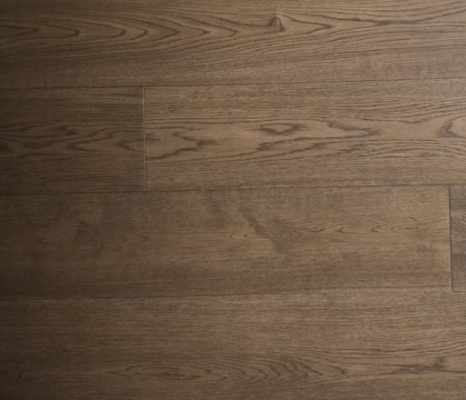 NAF Saffron White Oak engineered hardwood flooring with 7.5-inch wide planks and natural oak grain with a wirebrushed texture