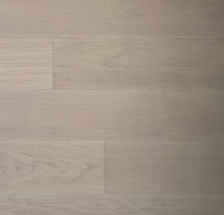 NAF Storm Oak European White Oak engineered hardwood flooring featuring 5-inch planks with natural oak grain and a wirebrushed finish
