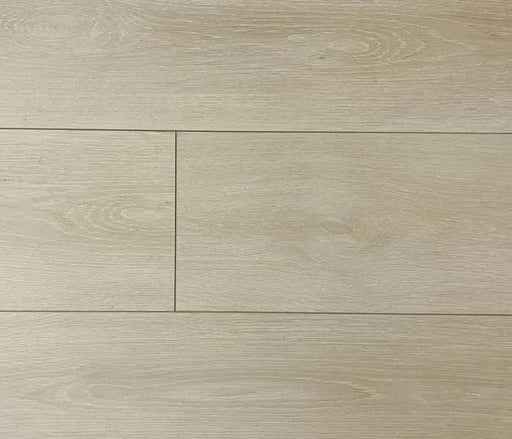 NAF Superior 12mm waterproof laminate flooring with a natural wood-inspired appearance and 7.7-inch-wide planks