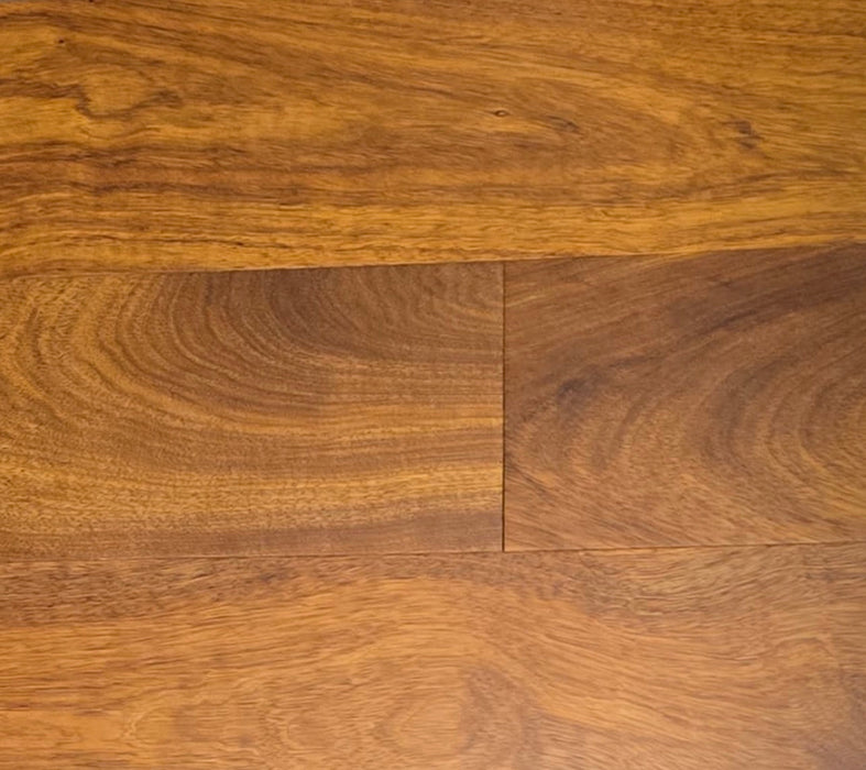 NAF Teak Rosewood engineered hardwood flooring featuring 6-inch-wide planks with distinctive natural wood grain and a smooth finish