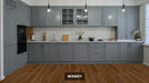 NAF Whisky 12mm European Oak engineered hardwood flooring with natural oak grain and a textured wirebrushed finish in a kitchen