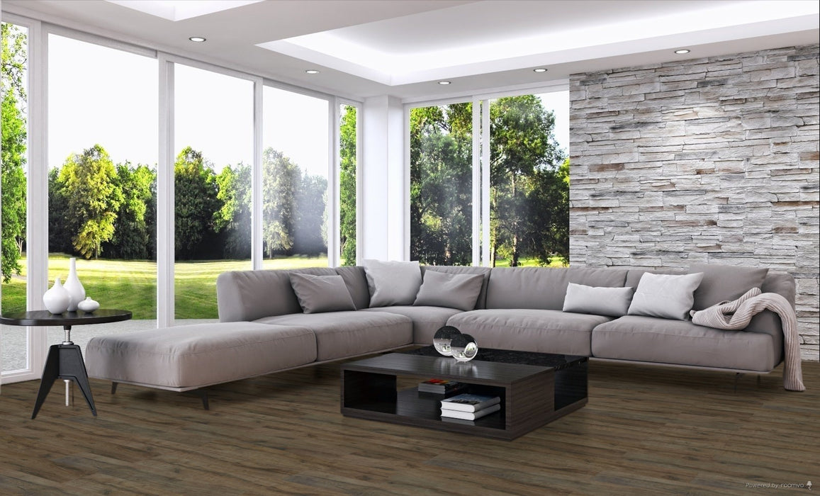 Toucan Ashford 7.70" Water Resistant EIR laminate flooring in living room