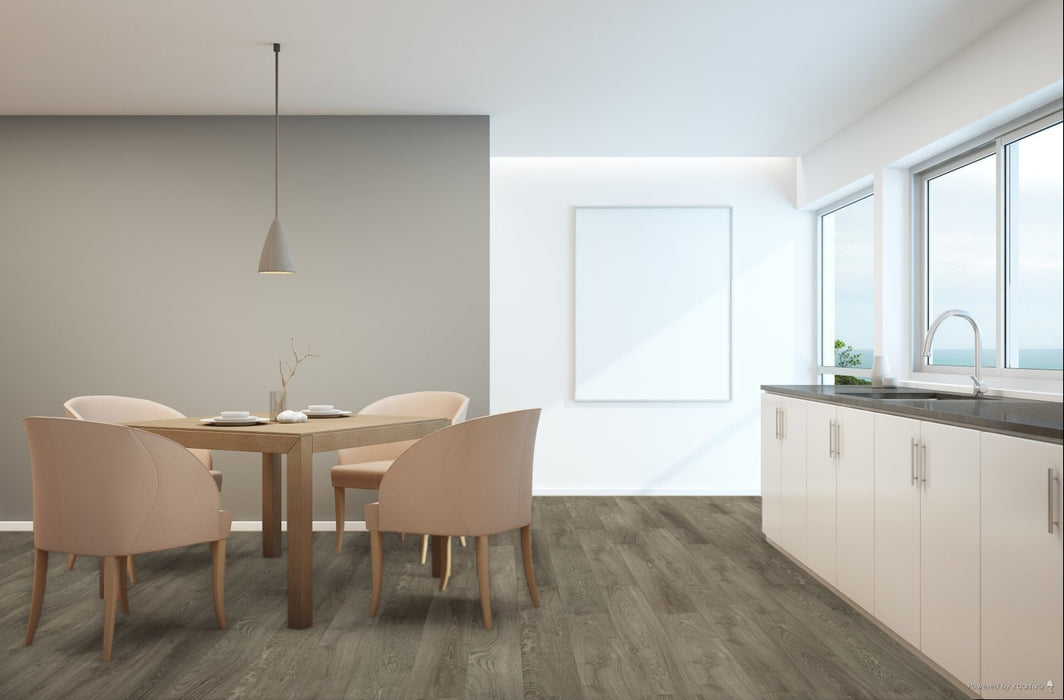 Toucan Athens 7.70" Water Resistant EIR laminate flooring in dining room