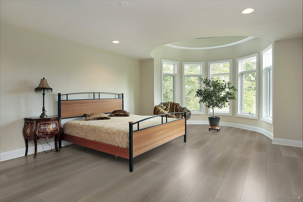 Toucan Boho Beige 9.06" 6mm SPC5 vinyl flooring in bedroom
