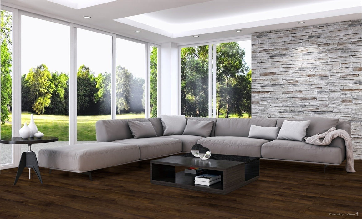 Toucan Elegant 7.70" Water Resistant EIR laminate flooring in living room