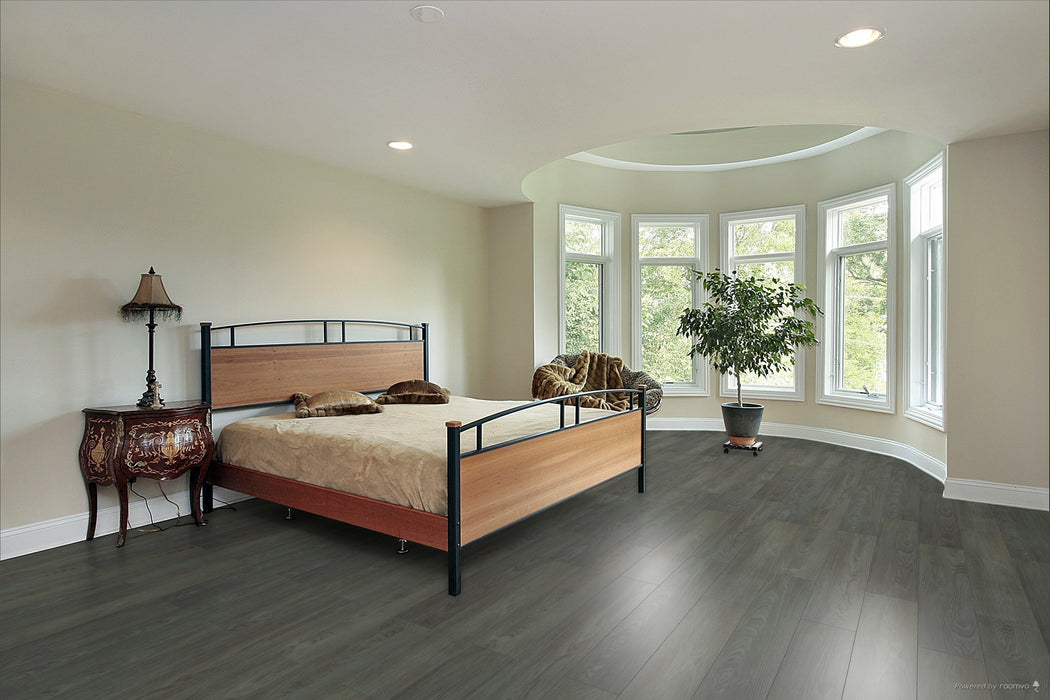 Toucan Everest Grey SPC2 waterproof luxury vinyl flooring in bedroom