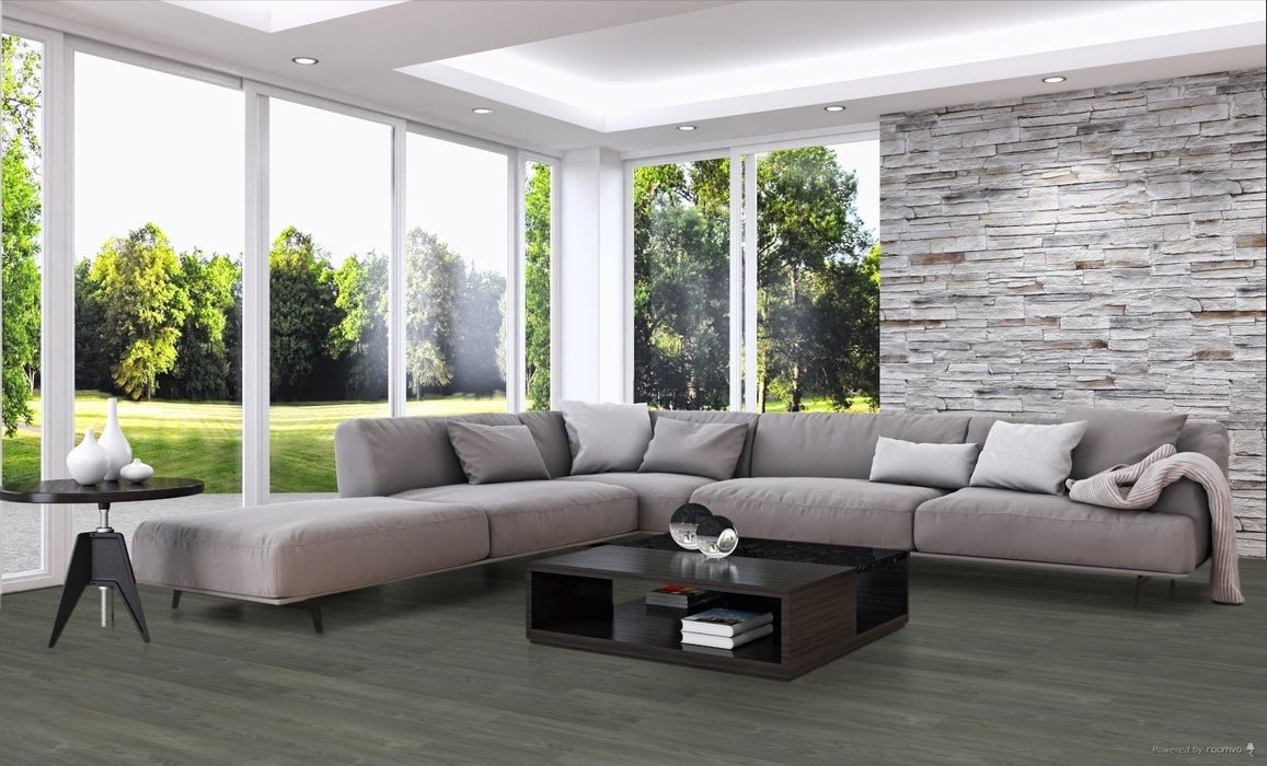 Toucan Everest Grey SPC2 waterproof luxury vinyl flooring in living room