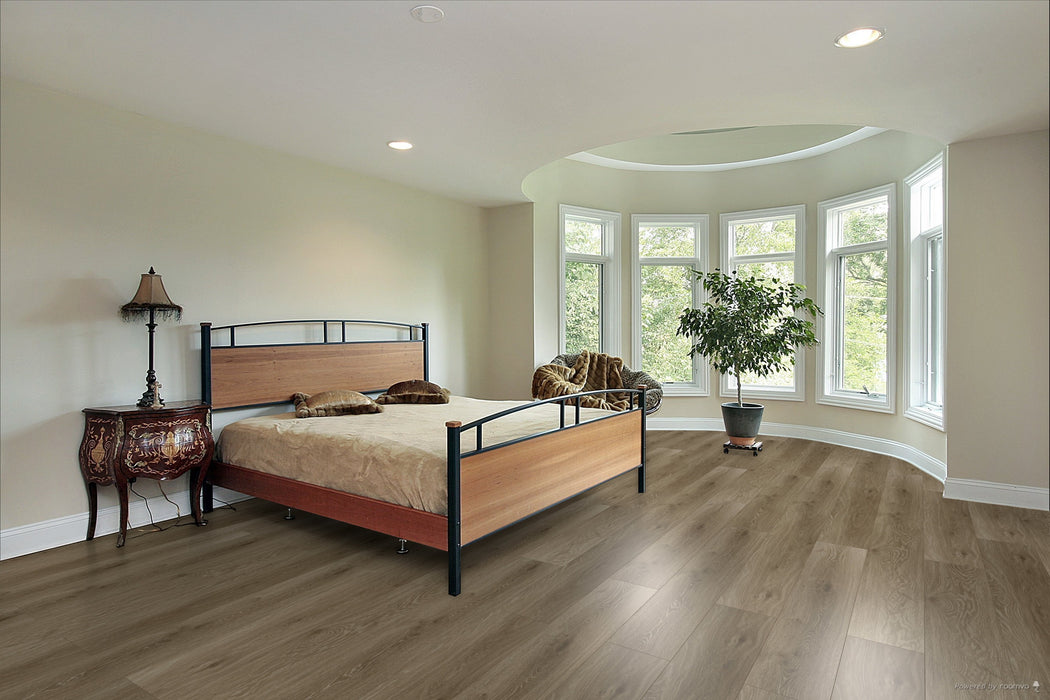 Toucan Fawn 9.06" 6mm SPC5 vinyl flooring in bedroom