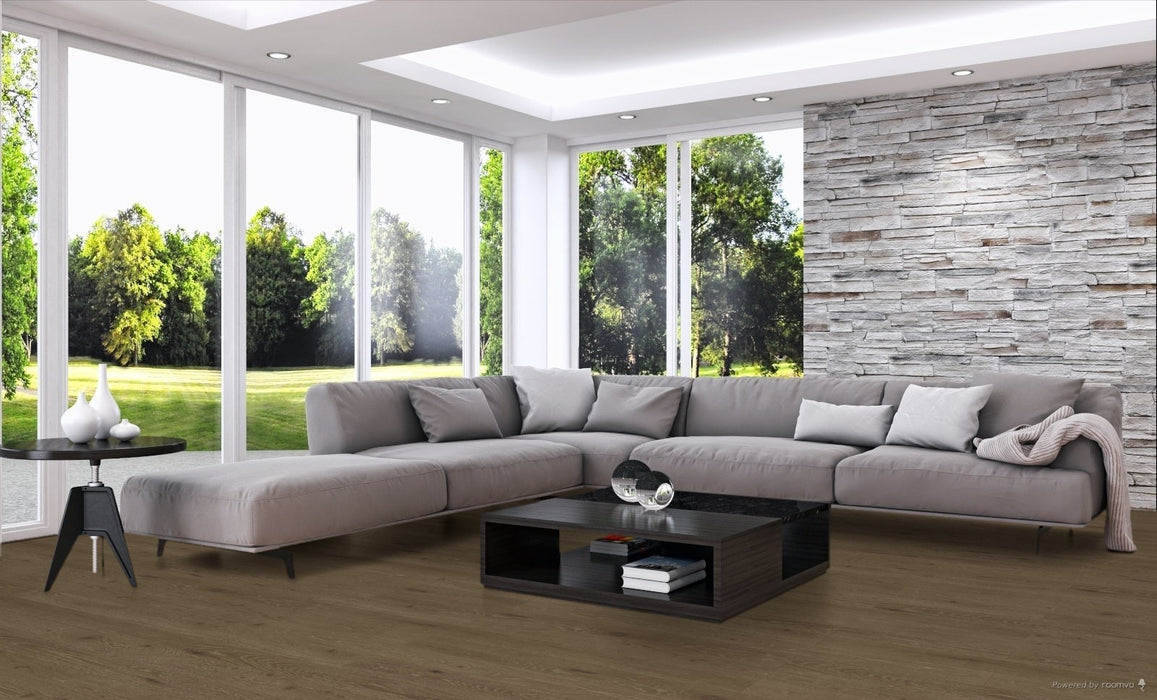 Toucan Hazelnut Towne Collection European White Oak engineered hardwood flooring in living room