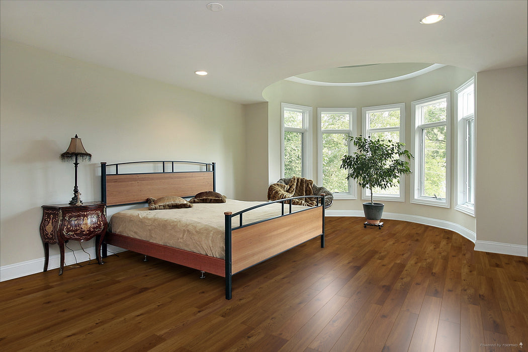 Toucan Nature Classic 5.00" Water Resistant Matt / Hand Scraped laminate flooring in bedroom