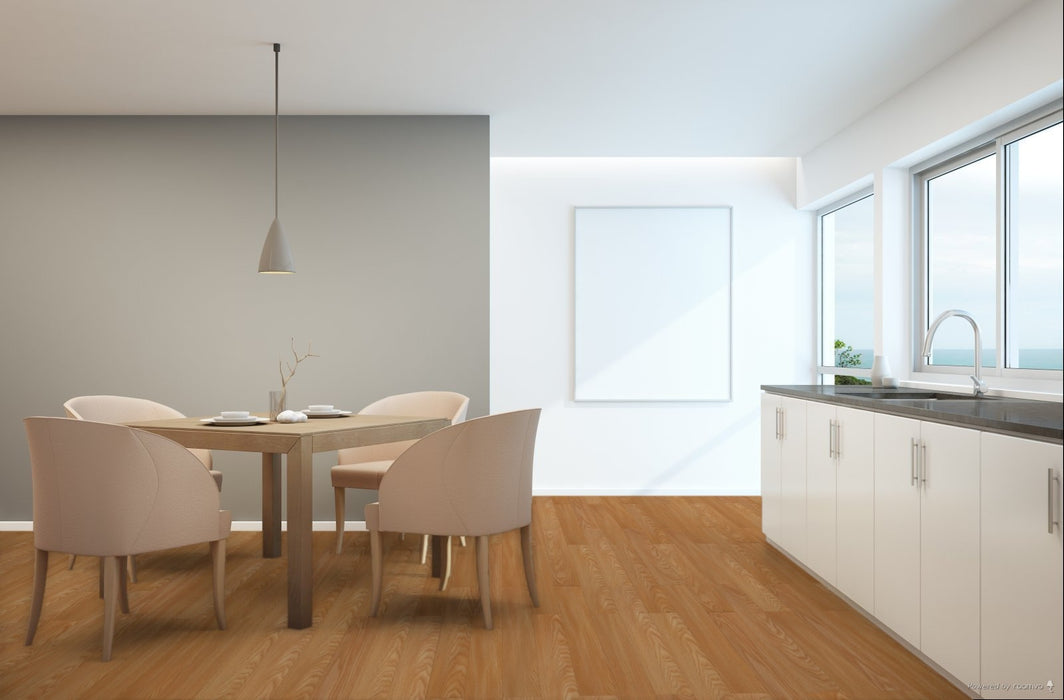 Toucan Nature Lite 5.00" Water Resistant Matt / Hand Scraped laminate flooring in dining room