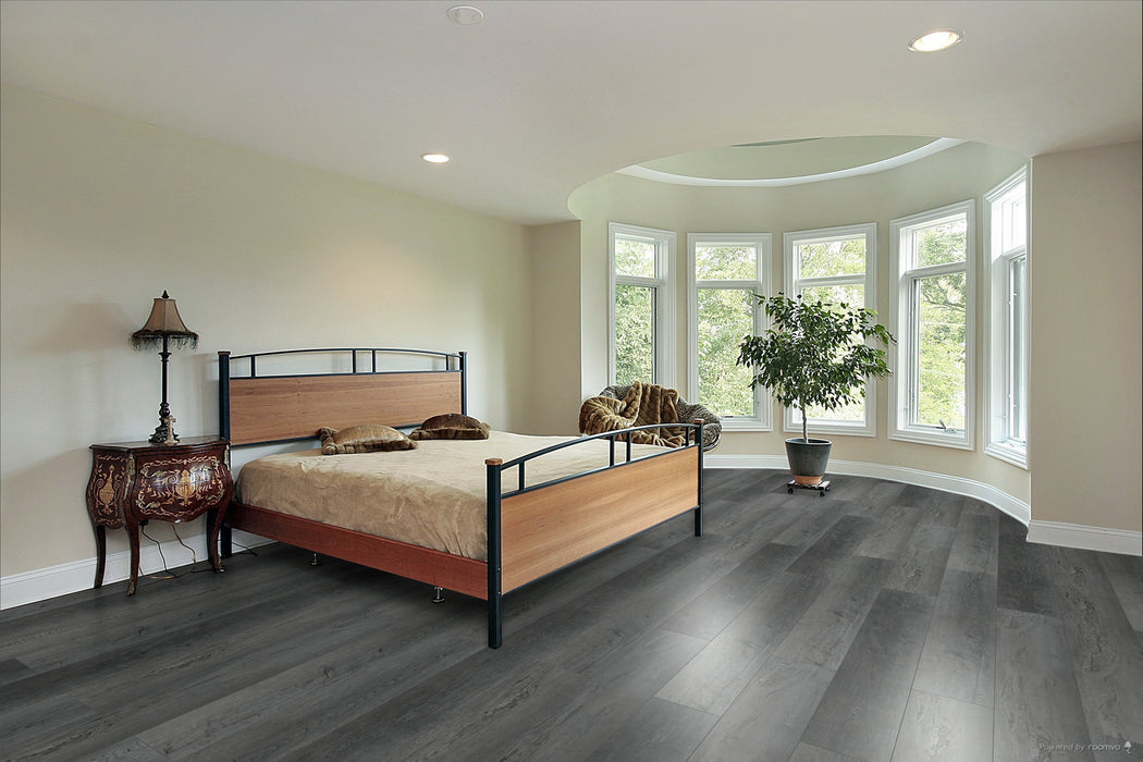 Toucan River Rock SPC4 — Cork Backing waterproof luxury vinyl flooring in bedroom