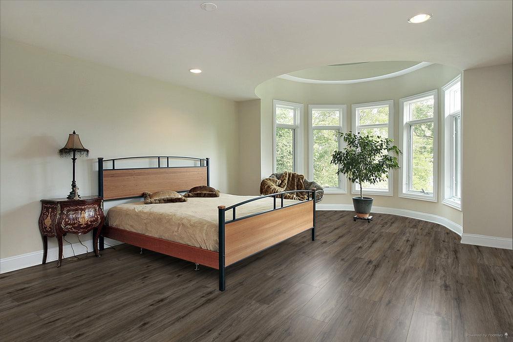 Toucan Treehouse 9.06" 6mm SPC5 vinyl flooring in bedroom