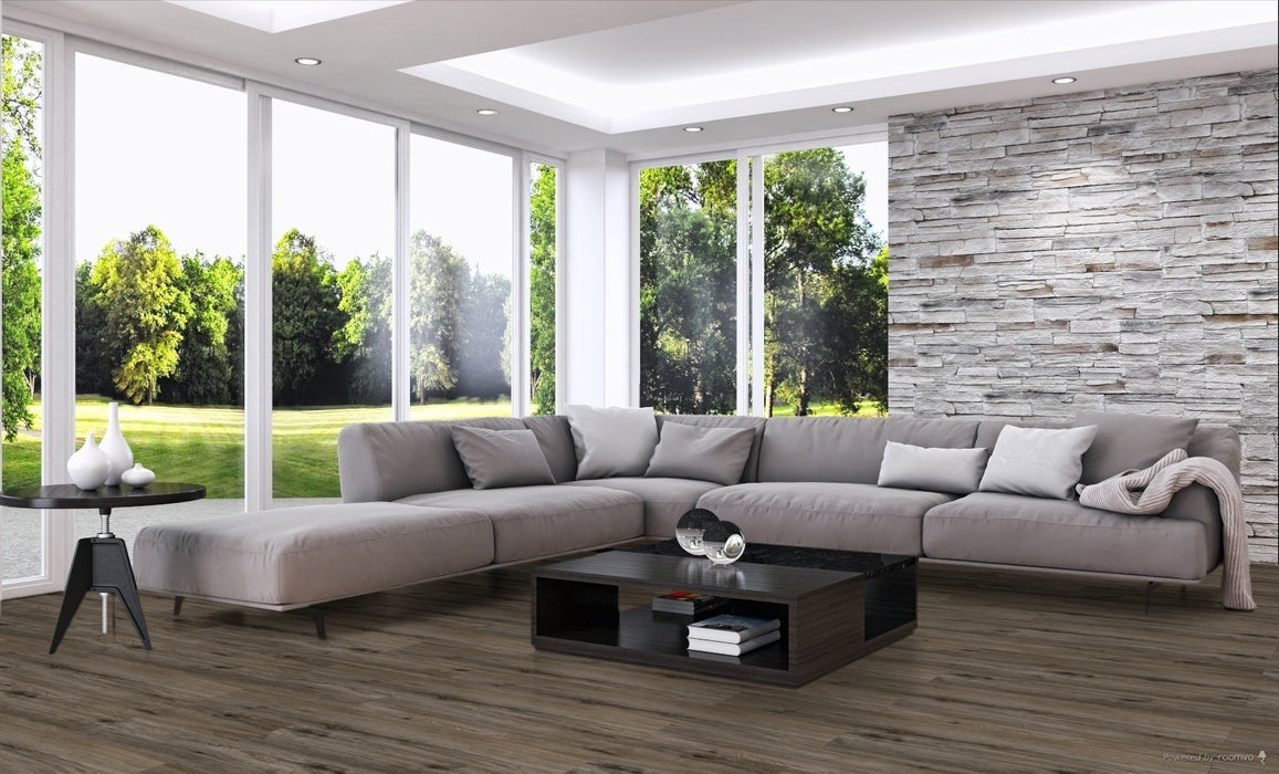 Toucan Treehouse 9.06" 6mm SPC5 vinyl flooring in living room