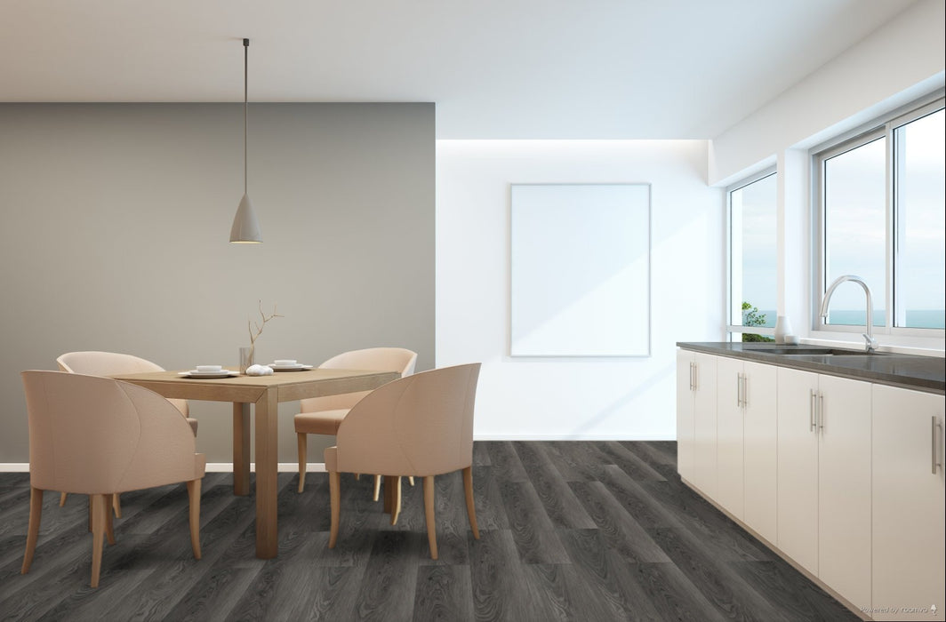 Toucan Wild Truffle 9.06" 6mm SPC5 vinyl flooring in dining room