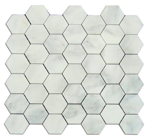 Oriental White Hexagon 12" x 12"