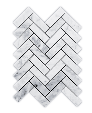 Milton Mountain White 1x3 Polished Marble Mosaic