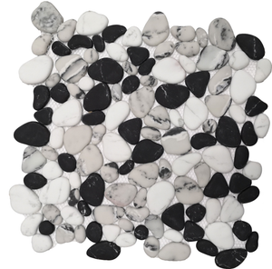 River Stone Dark Polished Marble Mosaic