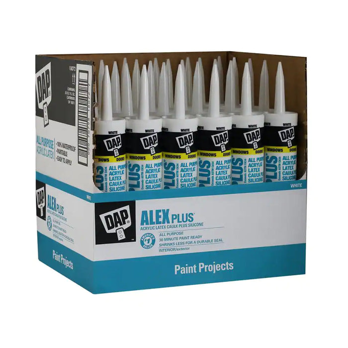 DAP Alex Plus 10.1 oz. White Acrylic Latex Caulk Plus Silicone